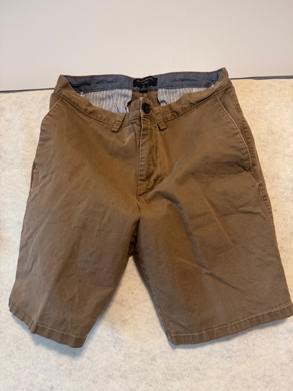 Banana Republic Men's Flat-Front Shorts in Brown